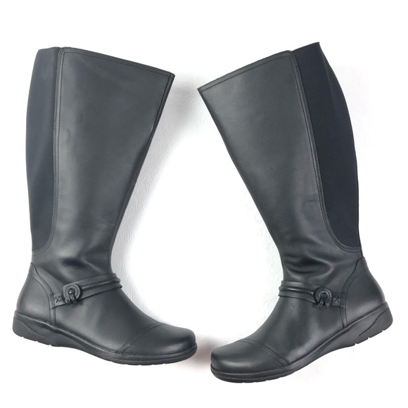 Clarks Shoes - CLARKS Cheyn Whisk boots 10 black wide calf black